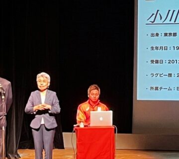 記念講演では、武蔵村山市在住のパラリンピック金メダリスト小川仁士選手が、ご自身の体験を通して、車イスラクビーへの理解や応援を呼びかけました。